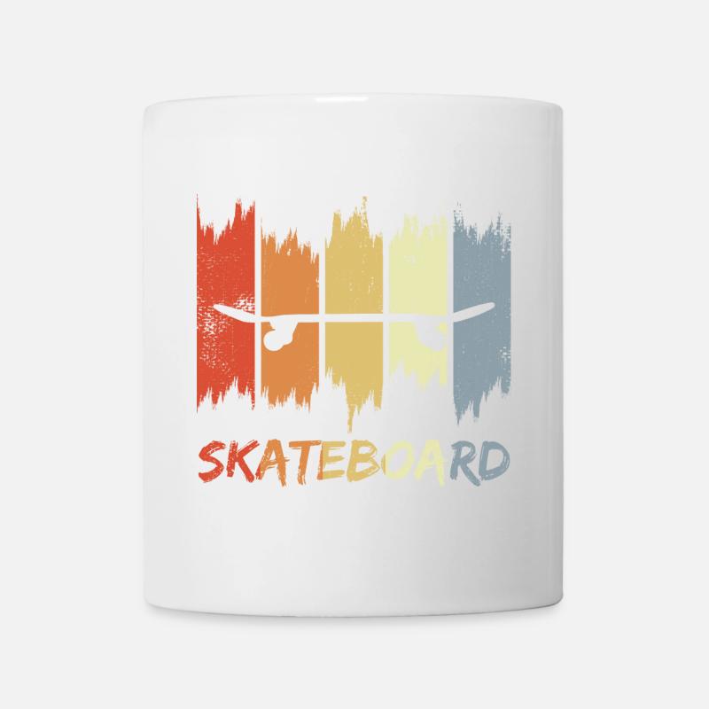 Skateboard Retro Look - Tasse - Weiß