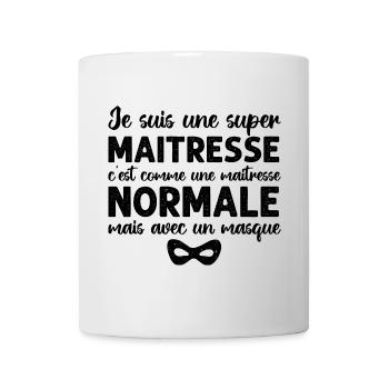 Super maitresse cadeau maîtresse d' école - Mug blanc - blanc - Devant