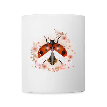 enchanting radiant ladybug with flowers - Mug - white - Front