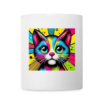 Katze Pop Art - Tasse - Weiß - Vorne