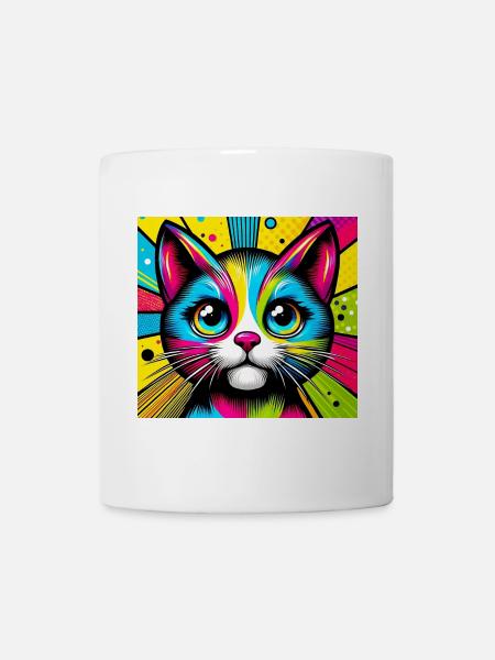 Chat Pop Art - Mug blanc - blanc