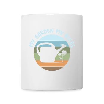 lustige Sprüche Garten Gärtner Regeln retro Logo - Tasse - Weiß - Vorne
