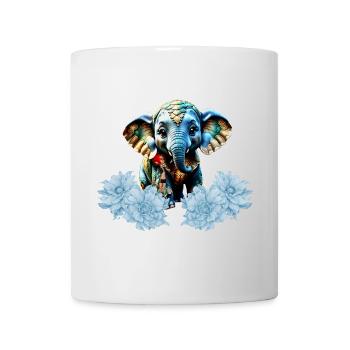 Mignon petit éléphant avec fée, meilleurs amis - Mug blanc - blanc - Devant