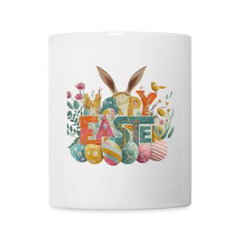 Easter bunny with spring motifs - Mug - white - Front