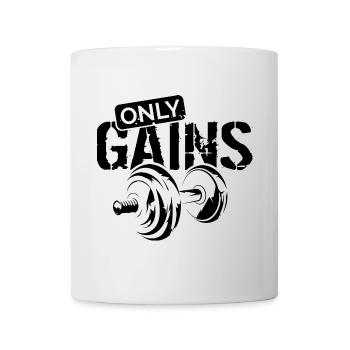 only gains Fitness Weights Training bodybuilding - Mug - white - Front