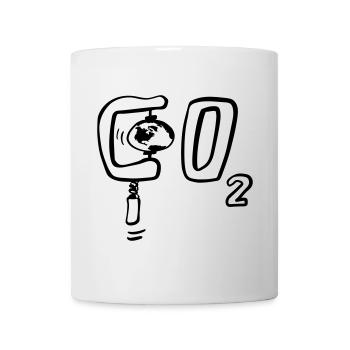 Unter CO2 Druck - Erde im Klimawandel - Tasse - Weiß - Vorne