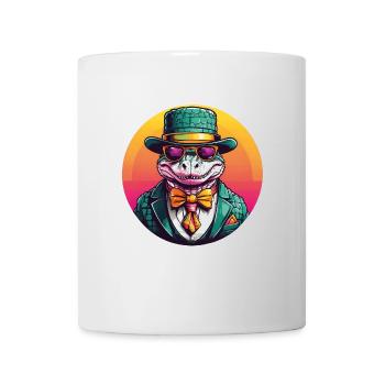 Colorful Alligator Crocodile with Sunglasses and Hat - Mug - white - Front