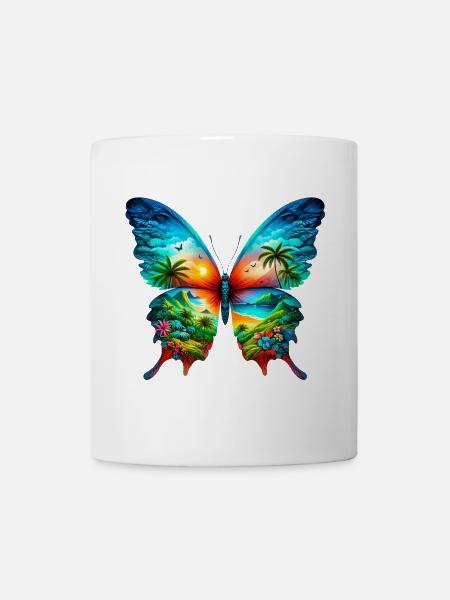Schmetterling - Tasse - Weiß