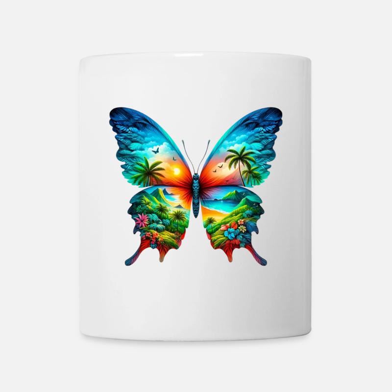 Schmetterling - Tasse - Weiß