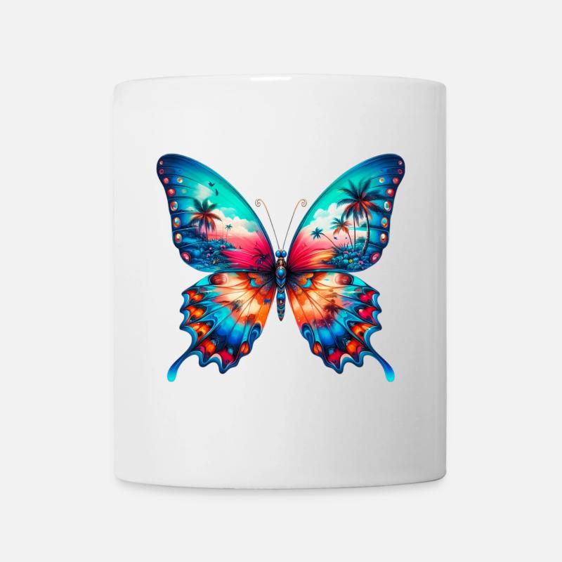 Schmetterling - Tasse - Weiß