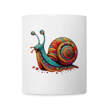 Schnecke - Tasse - Weiß - Vorne