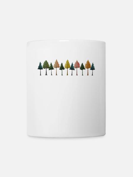 Bäume Wald Zeichnung - Tasse - Weiß
