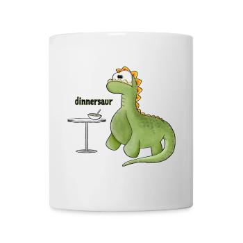 Dinosaurier Wortspielerei - Tasse - Weiß - Vorne