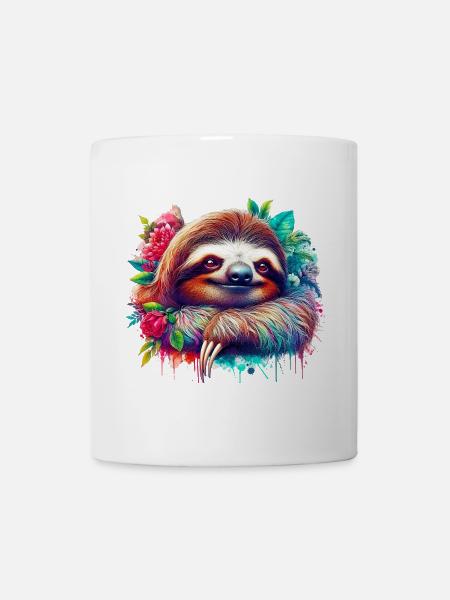 Faultier - Tasse - Weiß