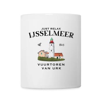Phare d’Urk, IJsselmeer Pays-Bas, Dessin - Mug blanc - blanc - Devant