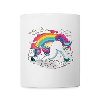 Yogicorn Unicorn im Yoga Flow - Einhorn Meditation - Tasse - Weiß - Vorne