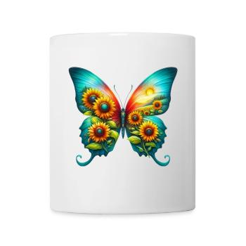 Schmetterlingsblumen Sonnenblumen Sonnenblumen - Tasse - Weiß - Vorne