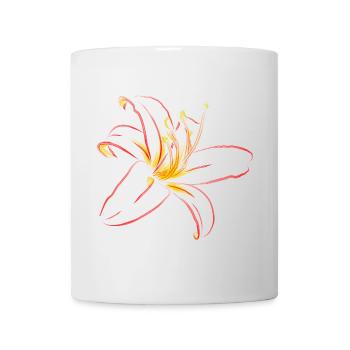 Dessin de lignes de la Fleur de Flamme - Mug blanc - blanc - Devant