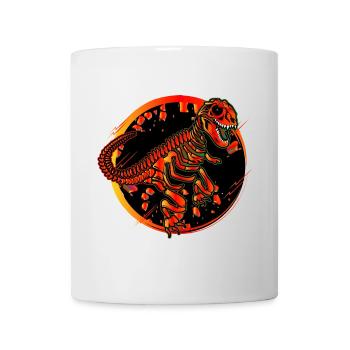 Dinosaurier Skelett farbenfroher Dino Fossil Patch - Tasse - Weiß - Vorne