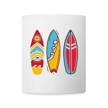 Three pop art surf boards - Mug - white - Front