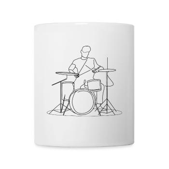 Schlagzeuger Skizze - Tasse - Weiß - Vorne