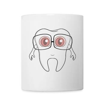 Une adorable dent portant des lunettes - Mug blanc - blanc - Devant