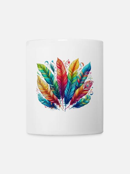 Feder Federstift Kugelschreiber - Tasse - Weiß