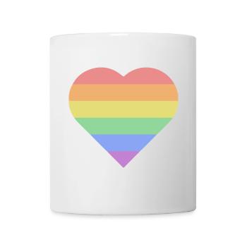 Cœur de la fierté Arc-en-ciel - Mug blanc - blanc - Devant