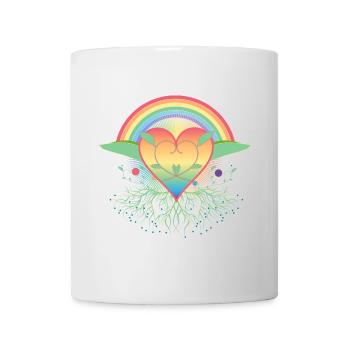 Rainbow Heart with Roots for Pride - Mug - white - Front