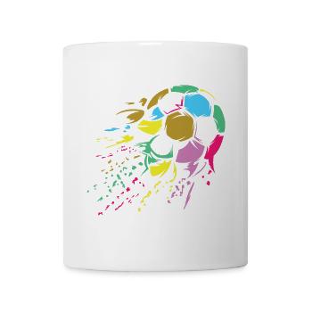 Fußball bunte Farben retro Ball Explosion Symbol - Tasse - Weiß - Vorne
