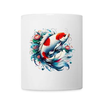 Japanischer japanischer Koi-Karpfenfisch - Tasse - Weiß - Vorne