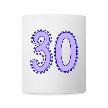 30. 30 ANS. 30e ANNIVERSAIRE. ANNIVERSAIRE 30 ANS. - Mug blanc - blanc - Devant