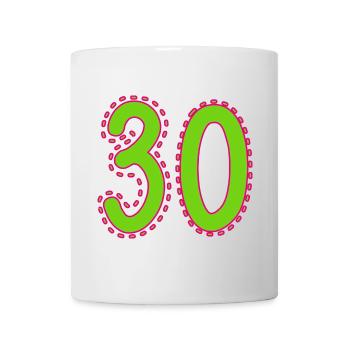 30. 30 ANS. 30e ANNIVERSAIRE. ANNIVERSAIRE 30 ANS. - Mug blanc - blanc - Devant
