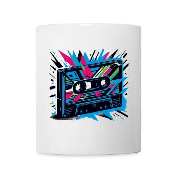 Music cassette in retro style 80s and 90s style - Mug - white - Front