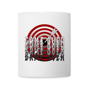 partie terminée Moufle Pfeil ins Schwarze - Scheibe - Mug blanc - blanc - Devant