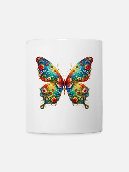 Schmetterling - Tasse - Weiß