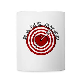 partie sur la mitaine Pfeil dans Herz Zielscheibe - Mug blanc - blanc - Devant