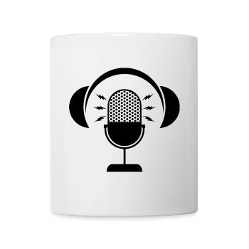 Podcast-Mikrofon & Kopfhörer - Tasse - Weiß - Vorne