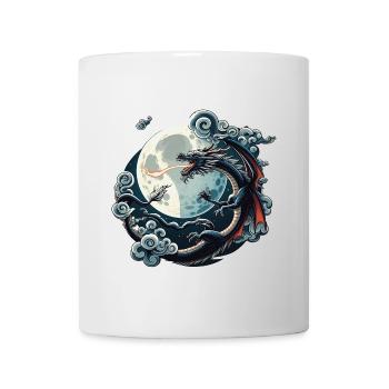 Mystical Dragon and Moon - Celestial Fantasy - Mug - white - Front