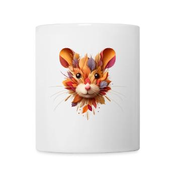 Grand hamster, conçu à partir de différentes feuilles - Mug blanc - blanc - Devant