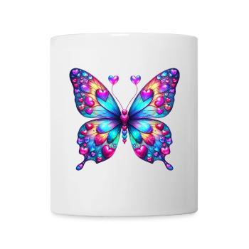 Schmetterling Herz Herzen Herzen Herz - Tasse - Weiß - Vorne