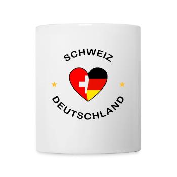 Schweiz und Deutschland Herz - Tasse - Weiß - Vorne