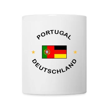 Portugal und Deutschland Flagge - Tasse - Weiß - Vorne