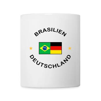 Drapeau du Brésil et de l’Allemagne - Mug blanc - blanc - Devant