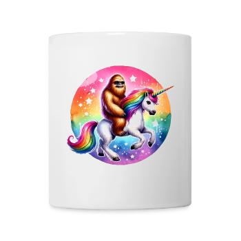 Orang-Utan auf Regenbogen-Einhorn - Tasse - Weiß - Vorne