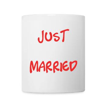 GERADE VERHEIRATET. Junggesellinnenabschied. VALENTINSTAG. PAAR - Tasse - Weiß - Vorne