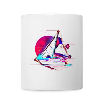Oldschool Segelboot Zeichnung - Tasse - Weiß - Vorne