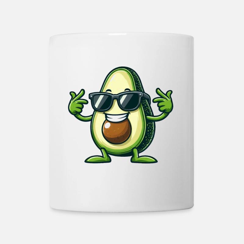 Avocat cool avec des lunettes de soleil Design amusant - Mug blanc - blanc