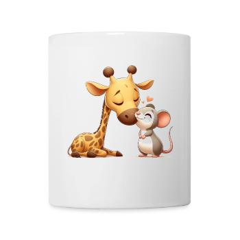 Câlins Girafe Et Souris Amoureuses - Mug blanc - blanc - Devant