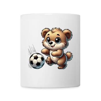 fröhlicher Bär, der mit einem Fußball spielt - Tasse - Weiß - Vorne